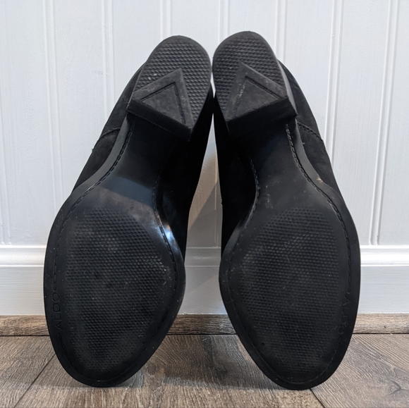 Aldo Black Suede Leather Heeled Boot Booties Shoes Size 8 - Picture 4 of 8